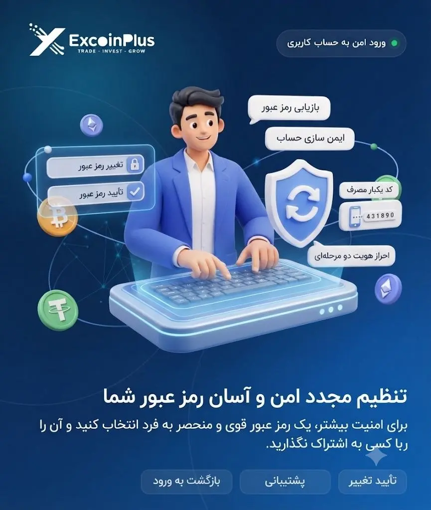 بازیابی امن رمز عبور اکس کوین پلاس